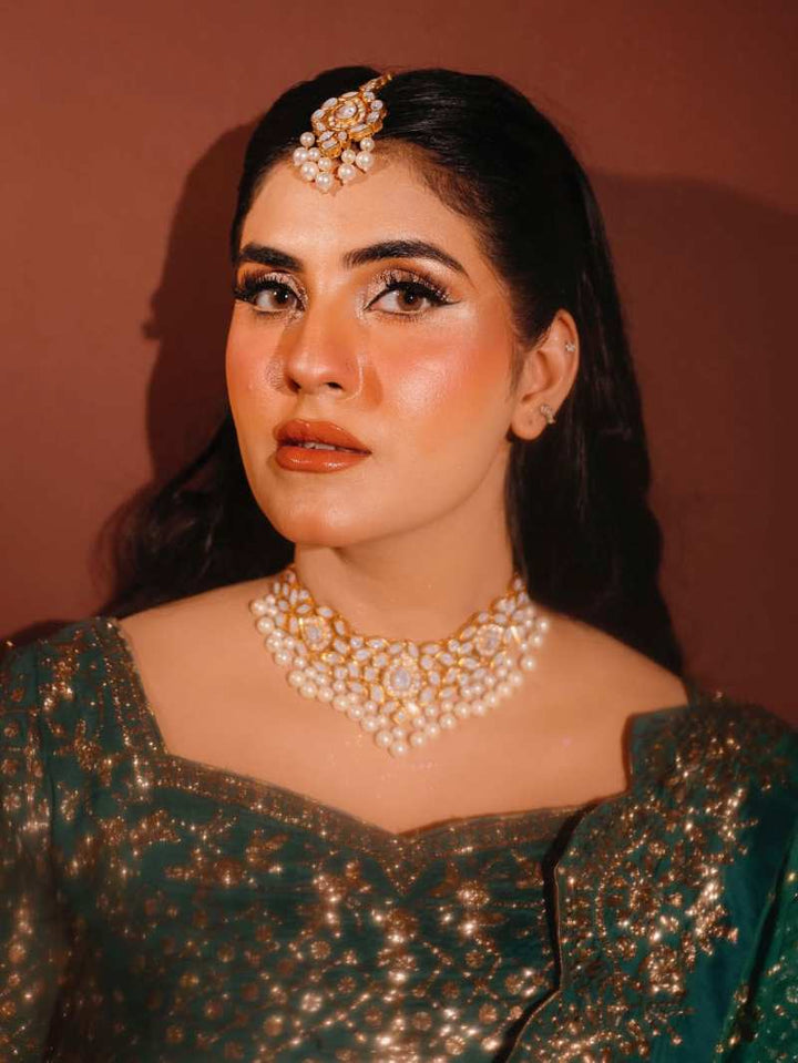 HIBISCUS BRIDAL KUNDAN POLKI SET