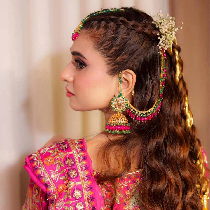 HEER BRIDAL SET HOT PINK AND GREEN