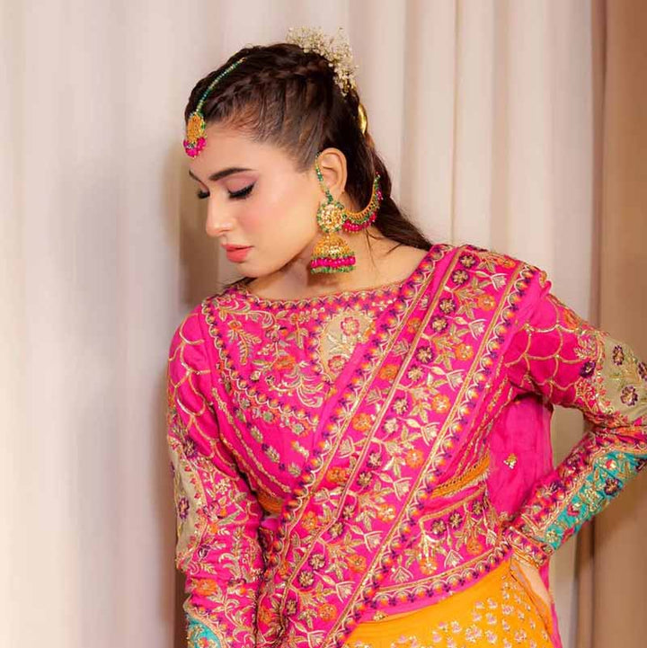 HEER BRIDAL SET HOT PINK AND GREEN