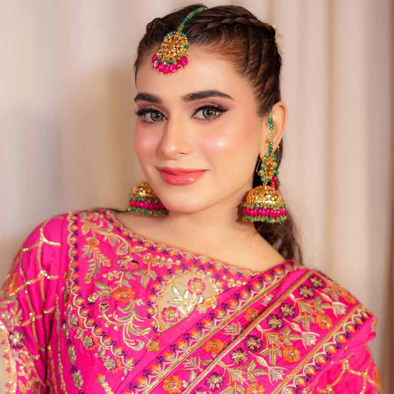 HEER BRIDAL SET HOT PINK AND GREEN
