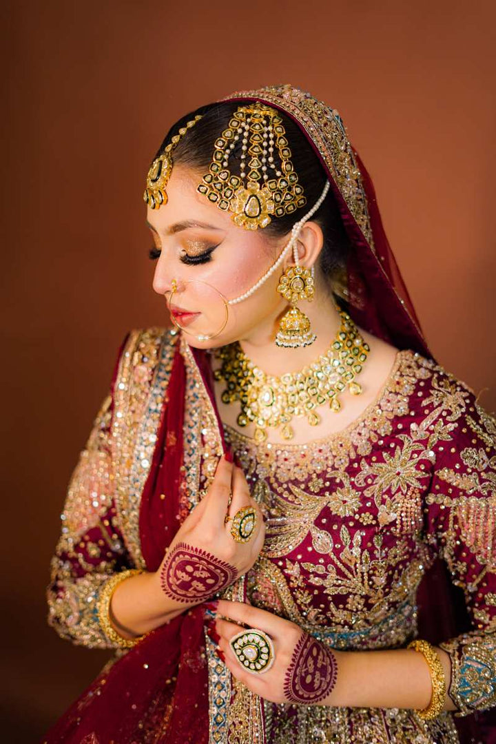 MALIKA JAHAN KUNDAN POLKI BRIDAL SET (MAKE TO ORDER)
