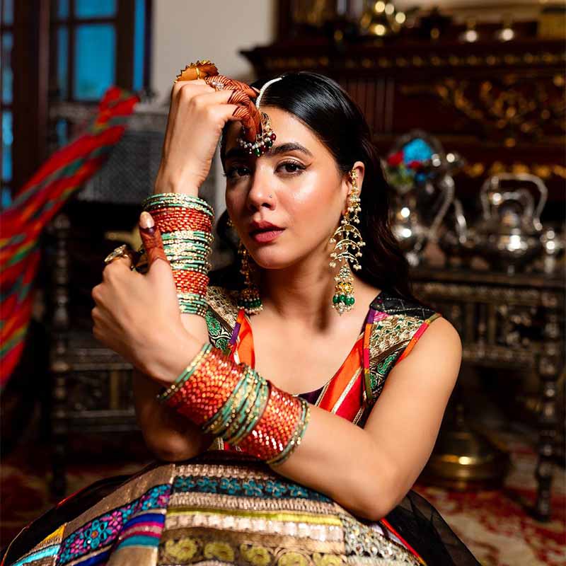 FALAK KUNDAN EARRINGS GREEN
