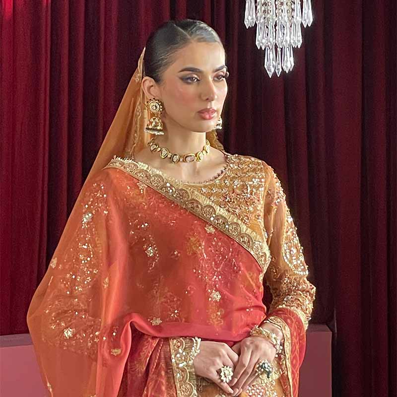 INAYA EARRINGS AND TIKKA RED
