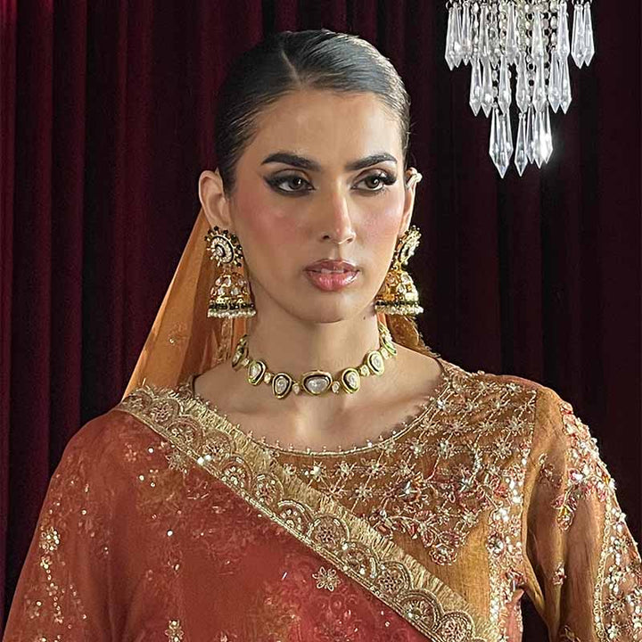 INAYA EARRINGS AND TIKKA RED