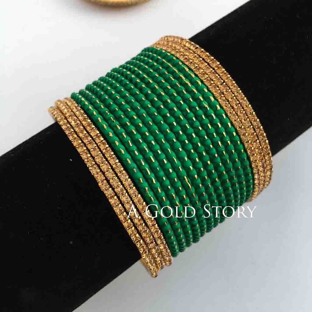 INDIAN BANGLES GREEN - A GOLD STORY