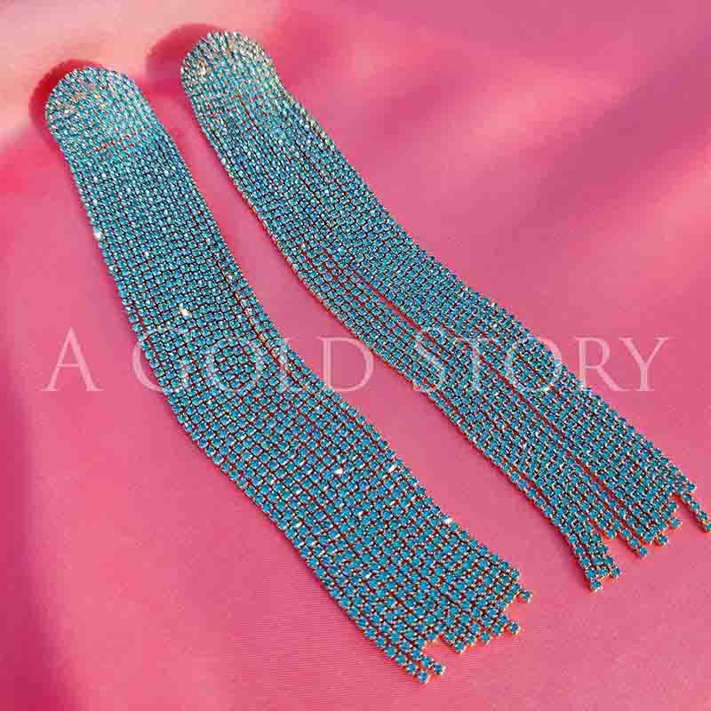 OH SO BLUE SHOWER EARRINGS - A GOLD STORY
