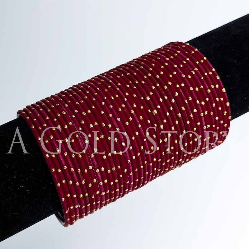 INDIAN METAL BANGLES MAROON - A GOLD STORY