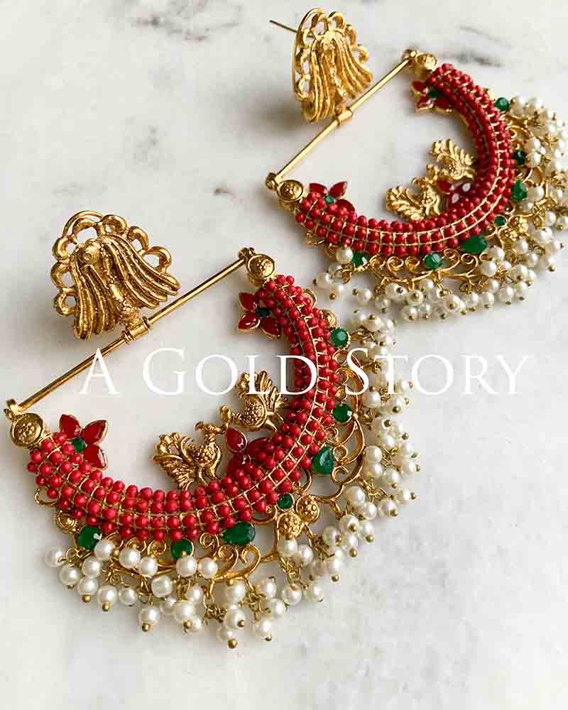 PRENA EARRINGS RED - A GOLD STORY