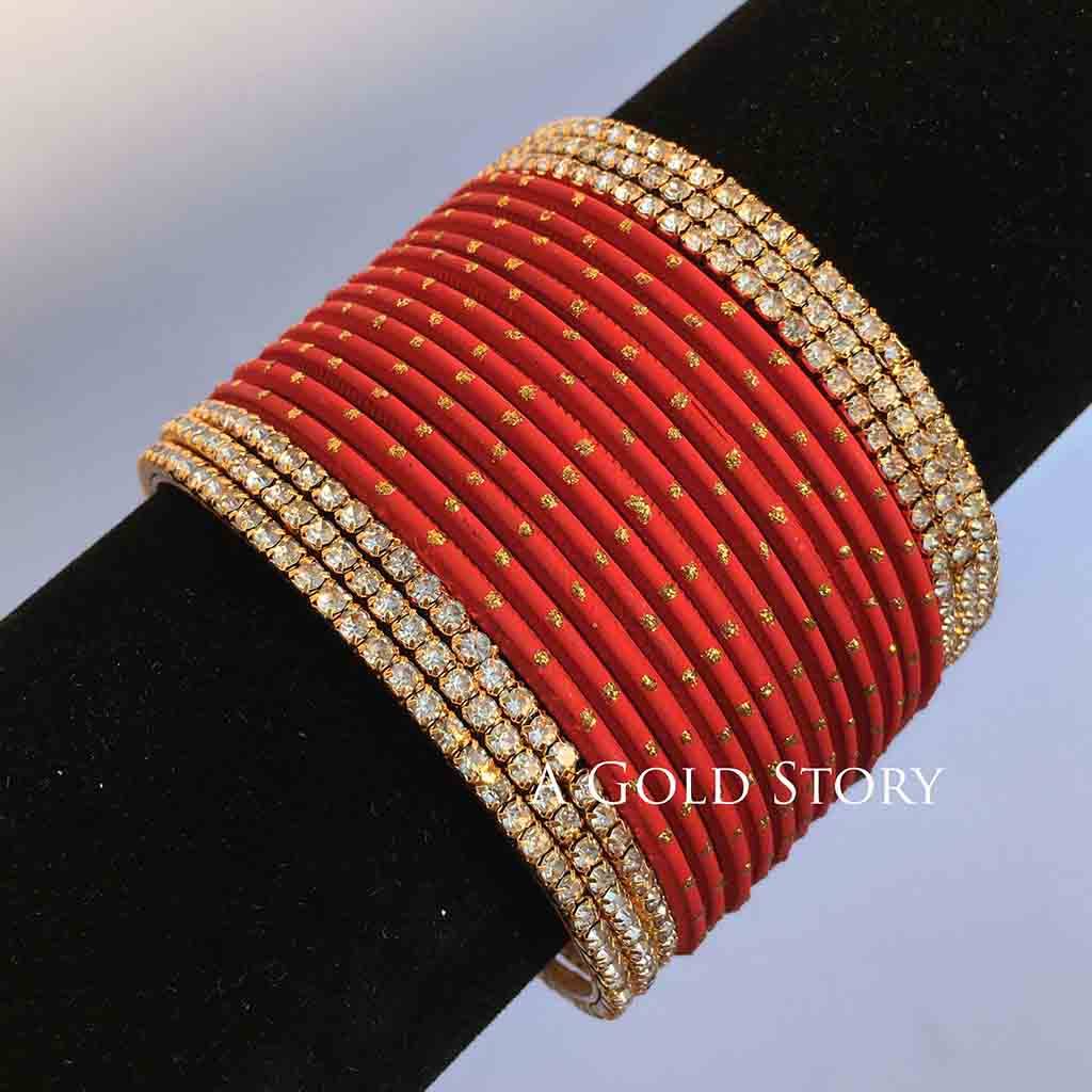 INDIAN BANGLES RED - A GOLD STORY