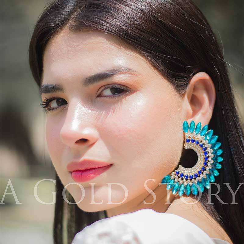 KATE EARRINGS BLUE - A GOLD STORY