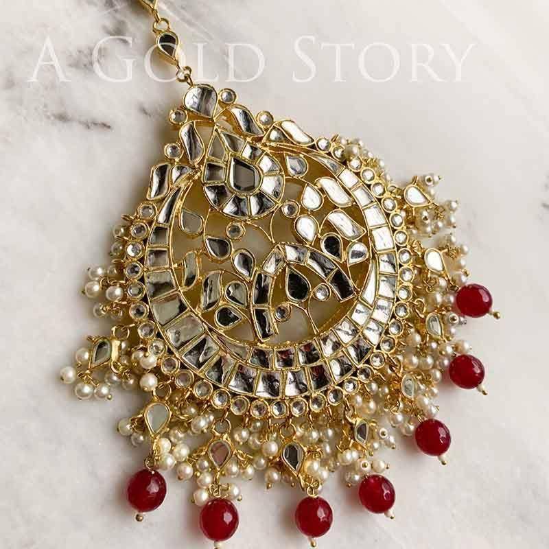 JIYA OVERSIZED TIKKA RED - A GOLD STORY