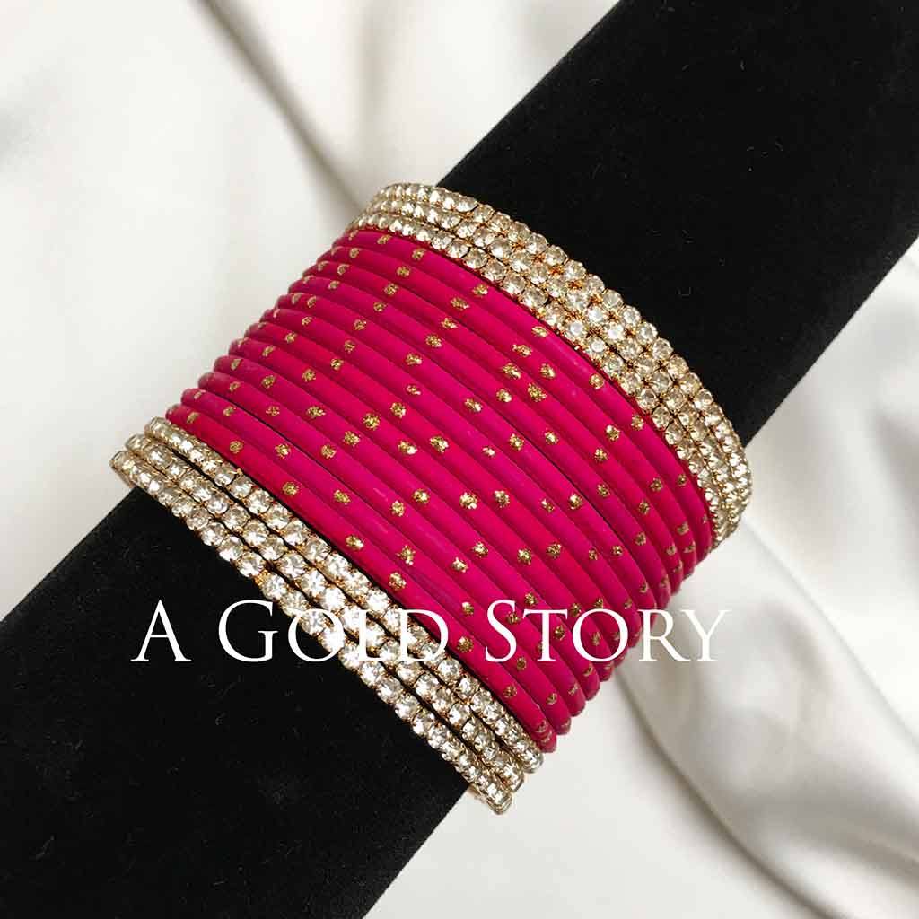 INDIAN BANGLES SHOCKING PINK - A GOLD STORY