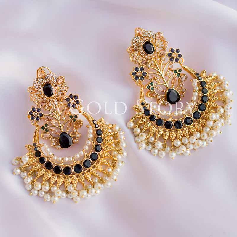 ANKITA EARRINGS BLACK - A GOLD STORY