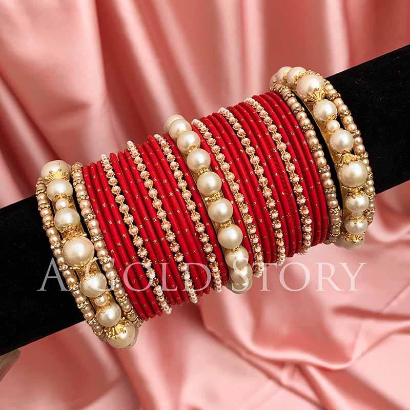KYRA BANGLES RED - A GOLD STORY
