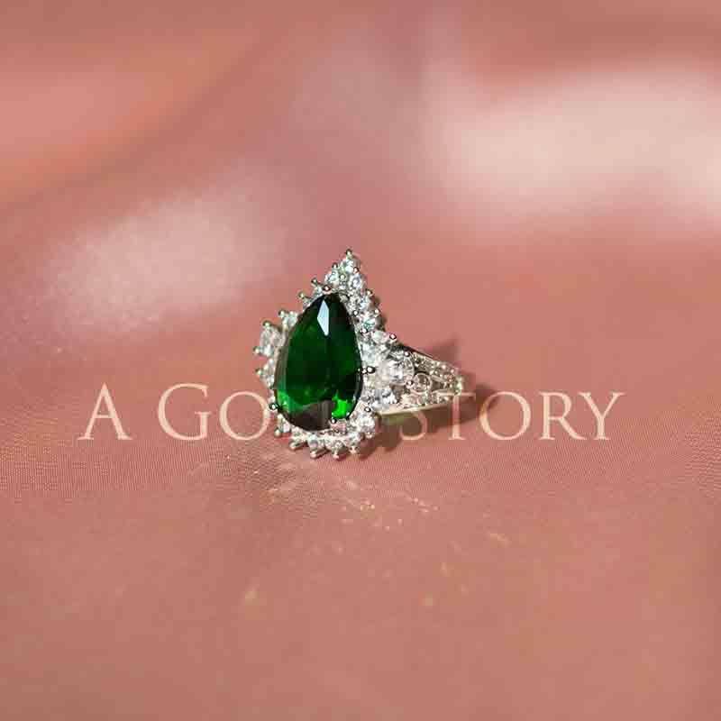 DAHLIA S925 RING GREEN - A GOLD STORY
