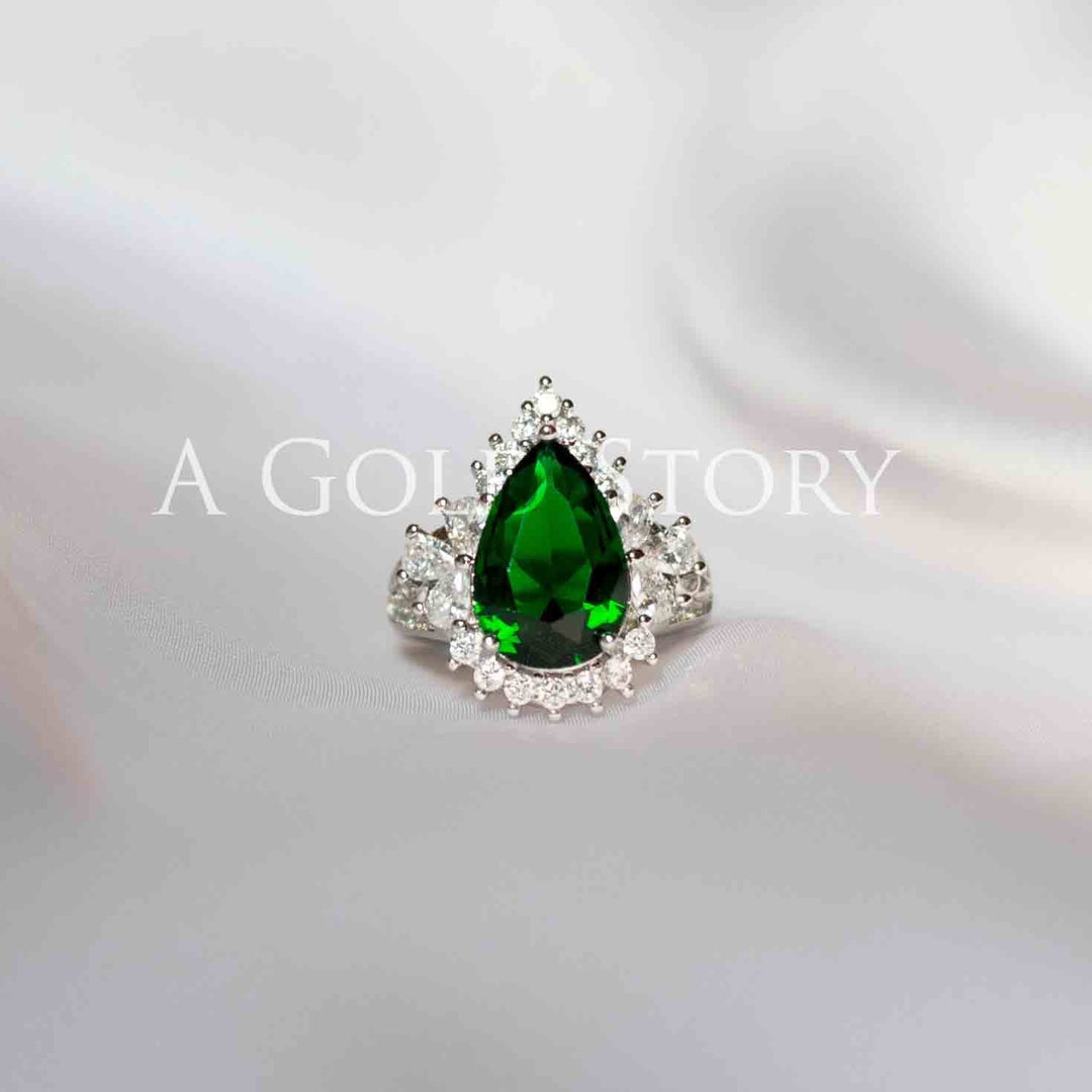 DAHLIA S925 RING GREEN - A GOLD STORY