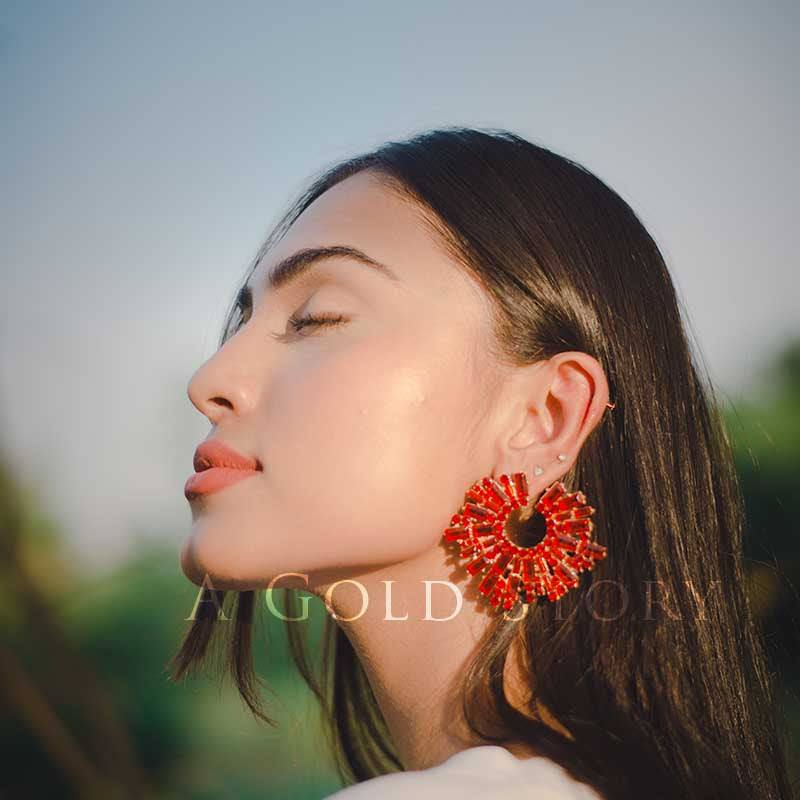 KIARA EARRINGS RED - A GOLD STORY