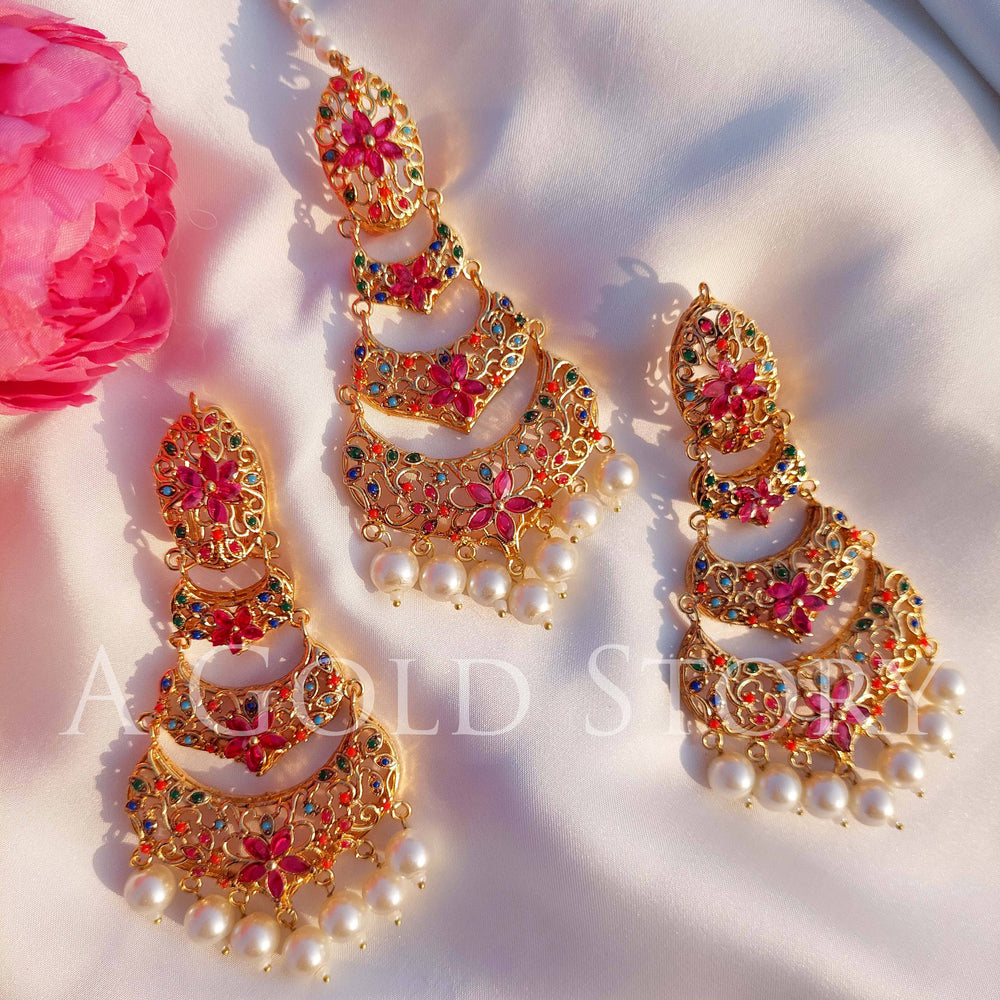 SHAMA EARRINGS PINK - A GOLD STORY