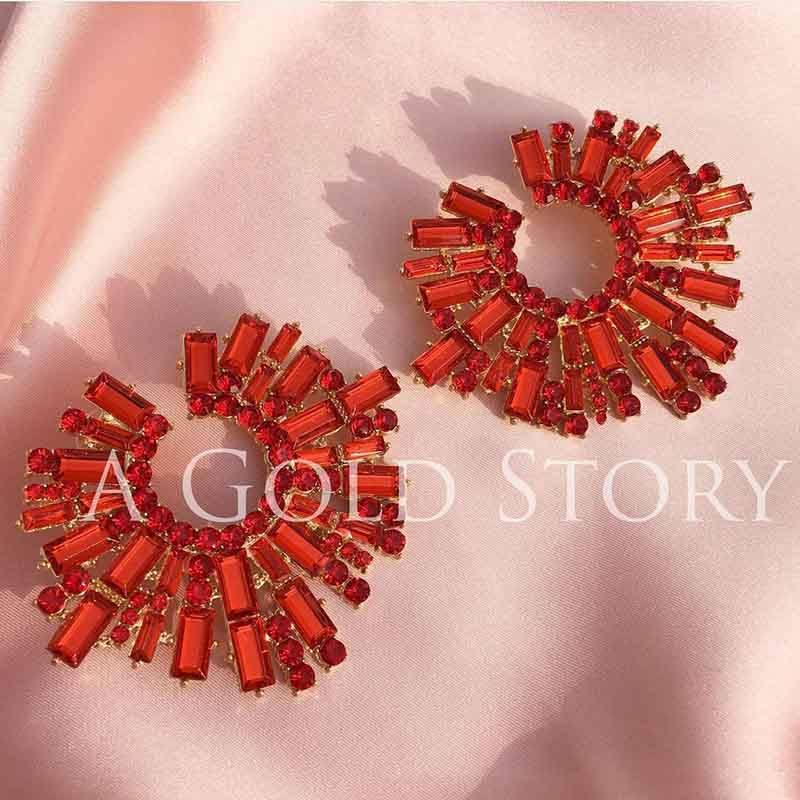 KIARA EARRINGS RED - A GOLD STORY